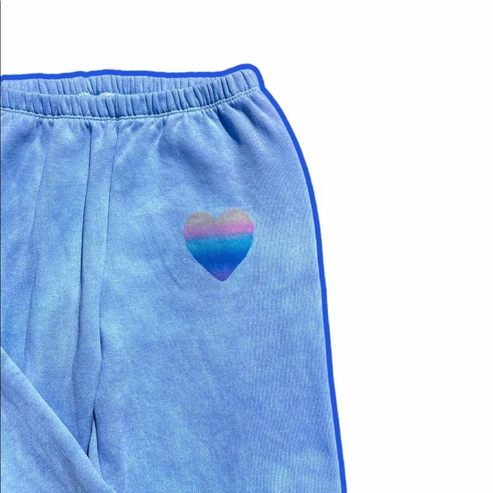 NEW Tie Dyed and Hand Painted Blue Sweats